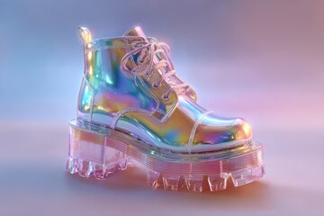 Holographic boot on clear platform