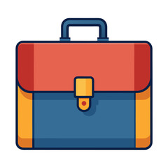 Minimalist single color briefcase vector design