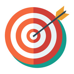 Colorful target with arrow hitting the bullseye