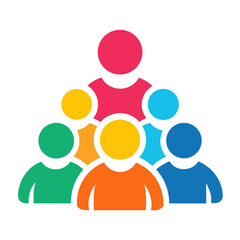 Vibrant multicolor teamwork and collaboration icon set