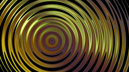 Abstract golden sound waves on a black background for audio technology, music, and meditation content