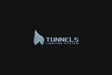 unique tunnel lighting project logo vector design template. creative tunnels lighting construction icon logo design vector inspiration