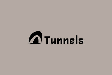 bold tunnel symbol logo vector design template. silhouette tunnel construction icon logo design vector inspiration with simple, elegant, and modern styles