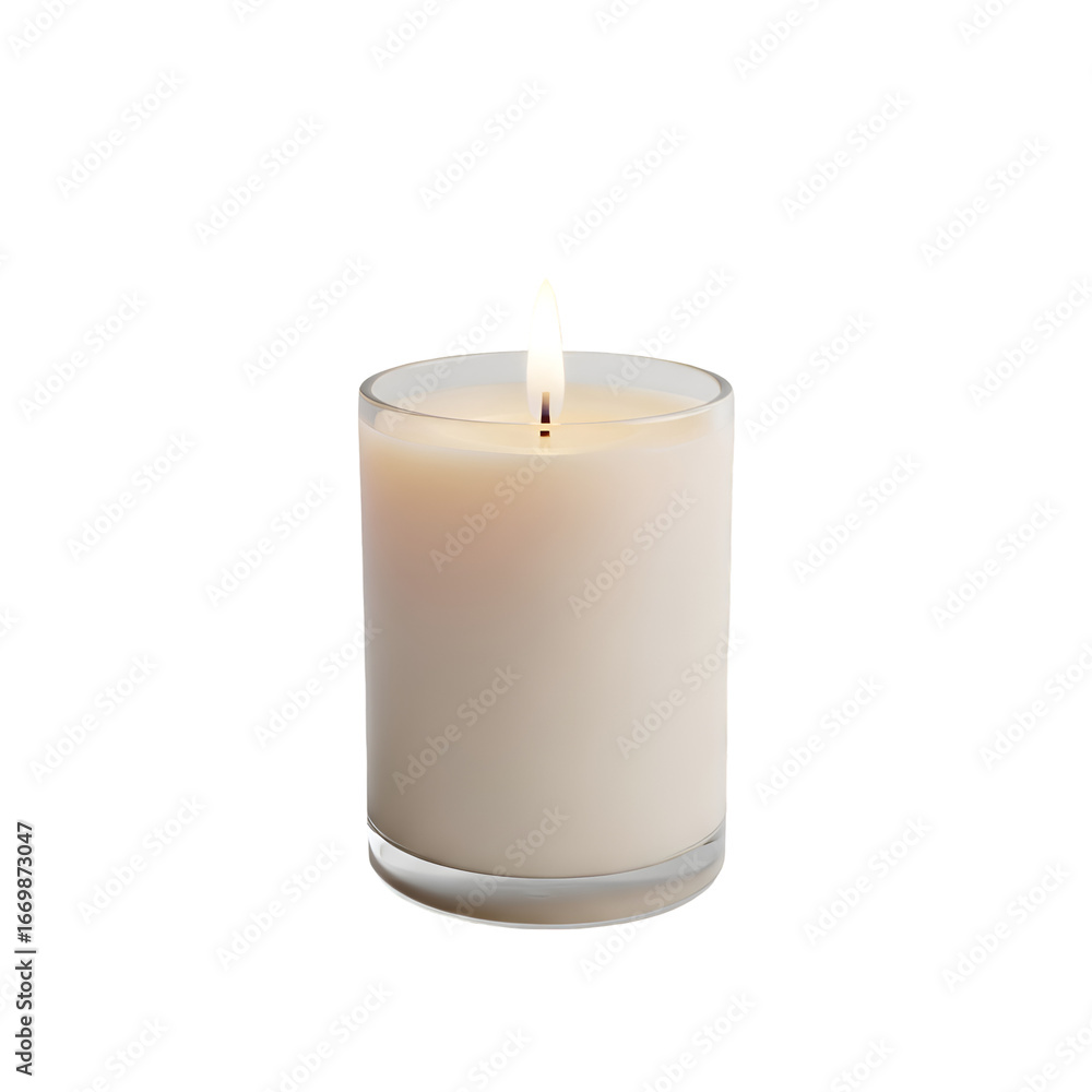 Poster create a relaxing atmosphere with a burning candle on a transparent background