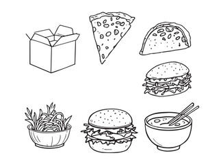 Takeout Dinner Minimal Line Art