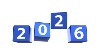 2026 Anniversary Blue Square Aluminum Block White Numbers