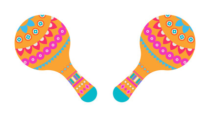 Bright Mexican Decorative Maracas Illustration