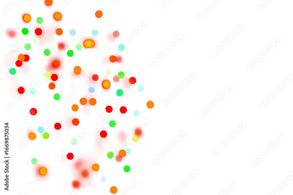 Poster colorful shiny glowing bokeh light overlay effect on transparent background design element