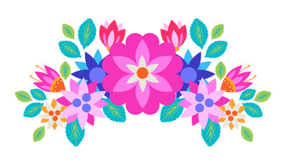 Decorative Mexican Floral Ornament Design