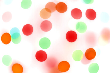 Colorful shiny glowing bokeh light overlay effect on transparent background design element