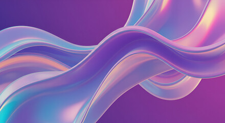 Abstract flowing wave of iridescent colors, creating a smooth, dynamic and visually appealing background with gradient hues.