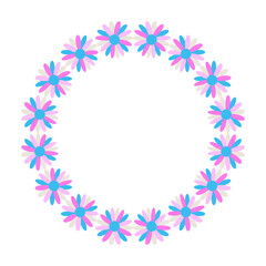 Daisy Floral Circular Wreath Frame