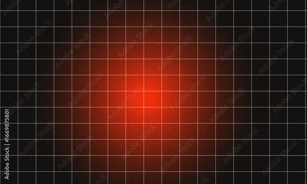 Poster abstract red and black grid background with texture and central illumination