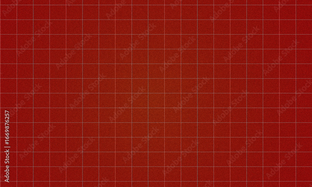 Poster detailed red grid pattern background with subtle texture and gold lines