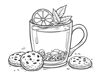 Hot Tea Simple Illustration