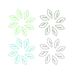 NATURAL PRODUCT LEAVES IN CIRCLE SIGN SYMBOL LOGO
