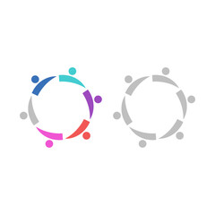 PEOPLE TEAM COLORFUL SIGN SYMBOL LOGO VECTOR
