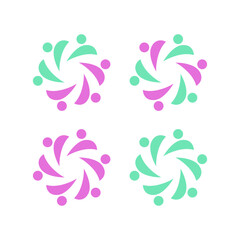 PEOPLE TEAM COLORFUL SIGN SYMBOL LOGO VECTOR
