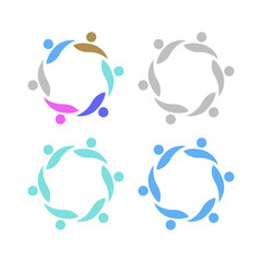 PEOPLE TEAM COLORFUL SIGN SYMBOL LOGO VECTOR
