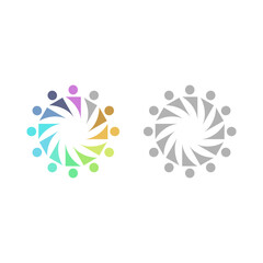 PEOPLE TEAM COLORFUL SIGN SYMBOL LOGO VECTOR
