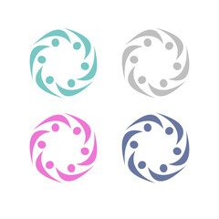 PEOPLE TEAM COLORFUL SIGN SYMBOL LOGO VECTOR
