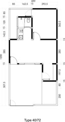 Architectural Small Floor Plans of a House with Garden and Carport. 5