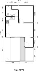 Architectural Small Floor Plans of a House with Garden and Carport. 7