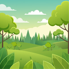 Obraz premium Illustration of Lush Green Foliage, Isolated on White Background, Nature-Inspired Design, Perfect for Eco-Friendly Themes.