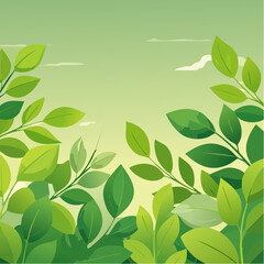 Vector of green leaves