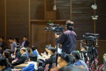 High definition cinema camera on a movie set.