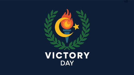 Obraz premium Victory Day Turkey Minimal Flat Vector Illustration