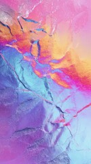 Fototapeta premium Vibrant, fractured colors blend into abstract landscape