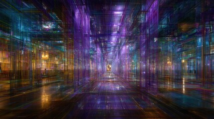 Fototapeta premium Abstract, futuristic corridor