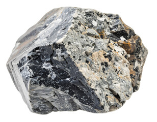 Gneiss is a high-grade, coarse-grained metamorphic rock isolated on Transparent Background