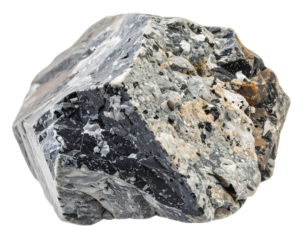 Gneiss is a high-grade, coarse-grained metamorphic rock isolated on Transparent Background

