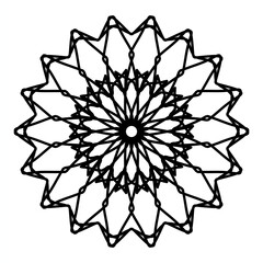 Black and White Mandala Geometric Design
