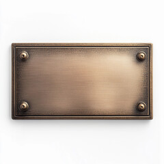 Empty bronze plaque ready for engraving or inscription Generative AI