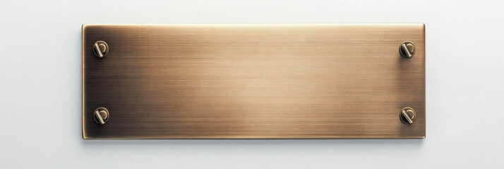 Empty bronze plaque with a polished surface and mounting screws Generative AI