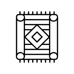Fototapeta premium Illustrated decorative rug with geometric pattern a home decor item for living room design