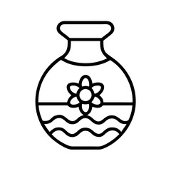 Outline flower vase vector art illustration for home decor and floral design projects use cases
