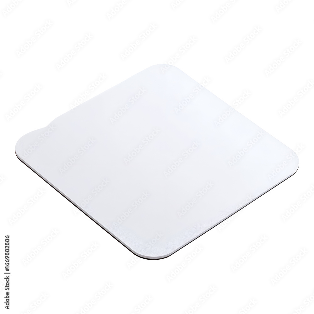 Poster white square shape with rounded corners on a transparent background minimal graphic element isometri