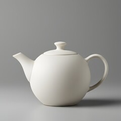 A Classic Ceramic Teapot with a Smooth Spherical Body and Ergonomic Handle Perfect for Brewing and Serving Hot Beverages Gracefully at Home	