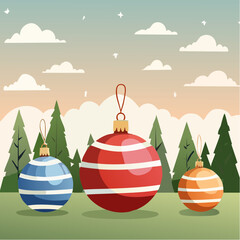 Christmas tricolor balls