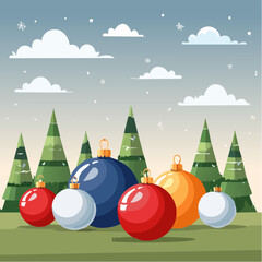 Christmas tricolor balls