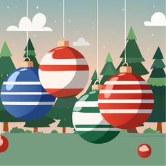 Christmas tricolor balls