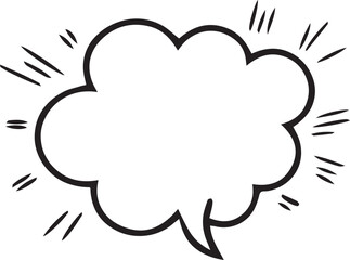 Hand Drawn Comic Speech Bubble– Vector Doodle Style Talk, Thought & Chat Balloons