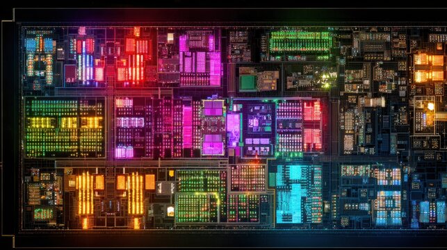 Colorful intricate circuit board (1)