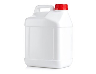 White plastic container with red lid