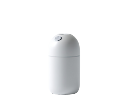 A smooth, white, oval-shaped humidifier