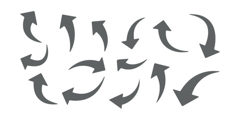 Road traffic direction arrows flat set. You-turn, left, right, two way, three way transportation direction arrow symbol. decision icon vector Trafic way icon